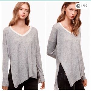 Wilfred Sherbrooke asymmetrical vneck knit tee top